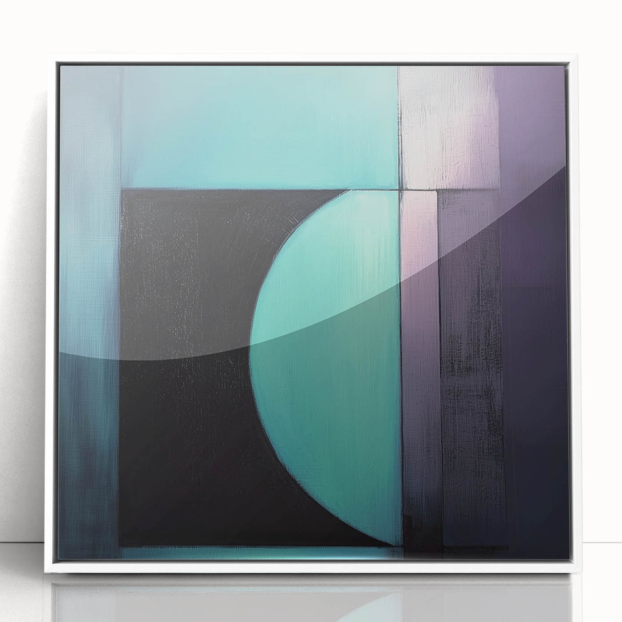 Modern Abstract Living Room Wall Art – Turquoise & Purple Canvas