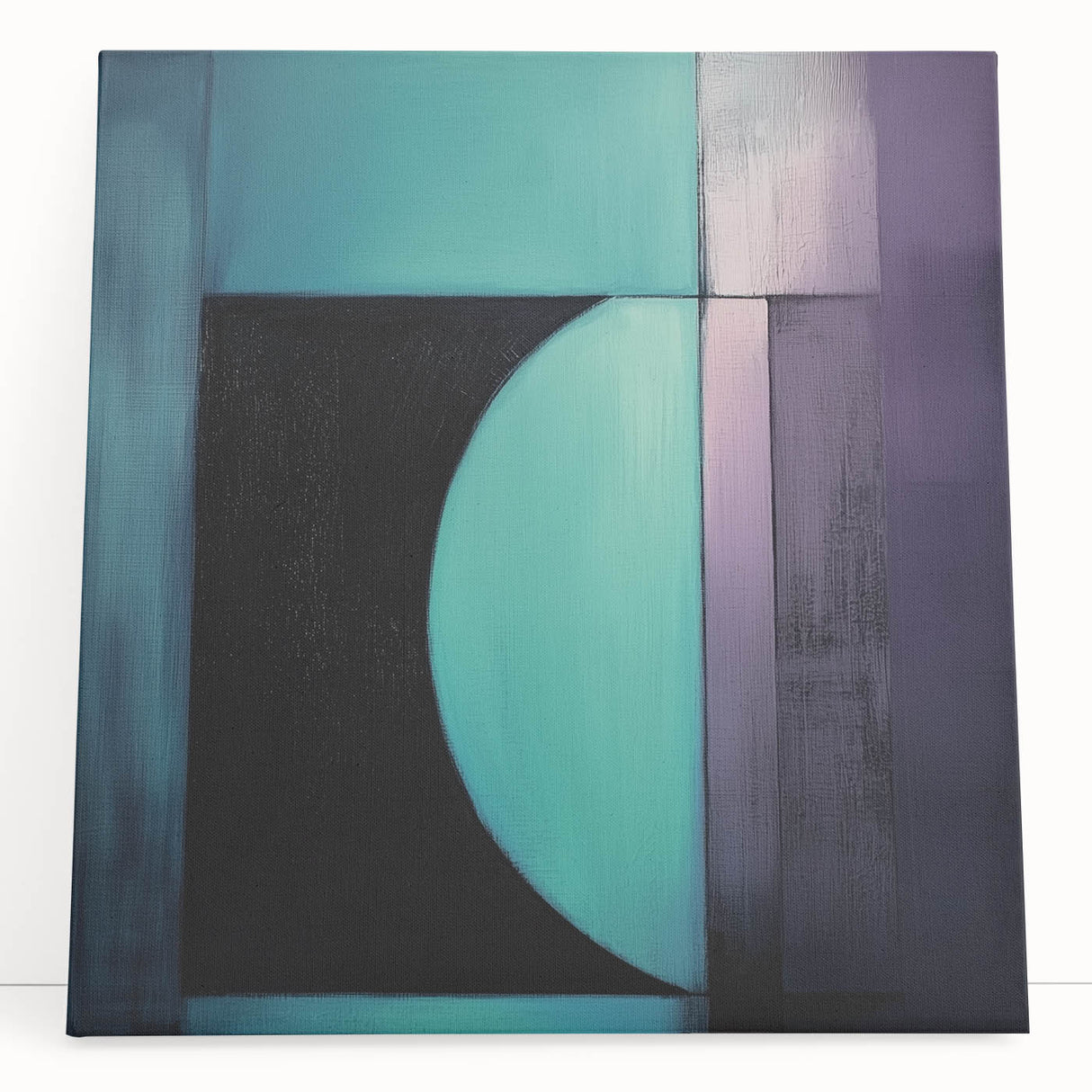 Modern Abstract Living Room Wall Art – Turquoise & Purple Canvas