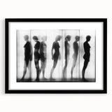 Abstract figurative frame with a black mat, showcasing a modern design that adds an artistic touch to home decor, perfect for contemporary interiors.