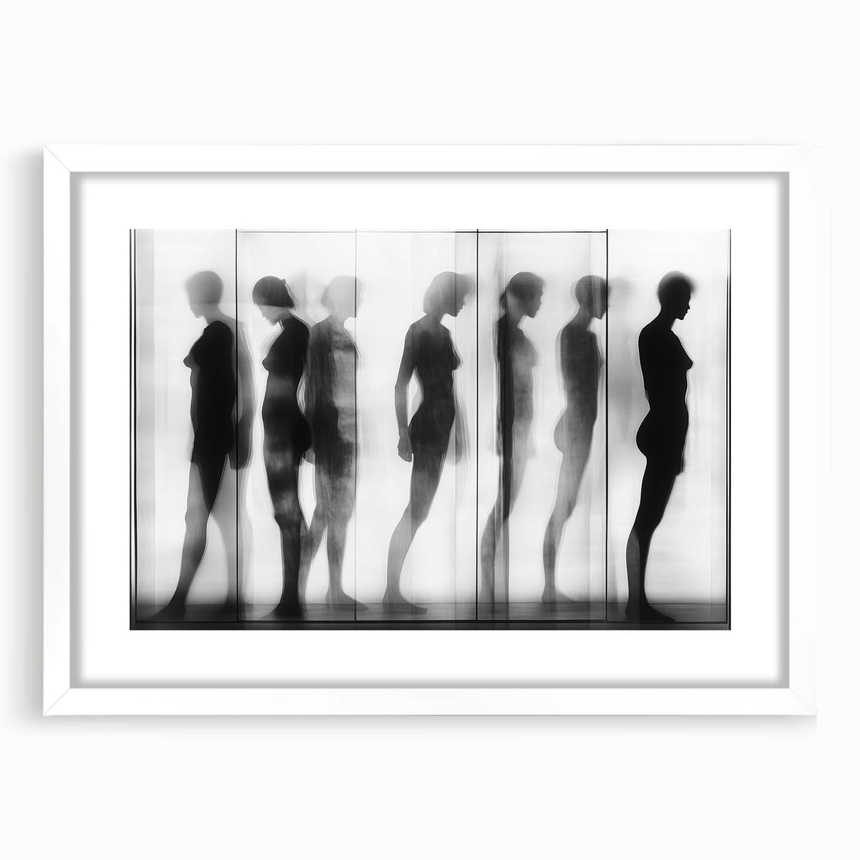 Abstract figurative art frame with a white mat, showcasing an intricate design in vibrant colors. Perfect for modern decor, enhancing any living space with style.