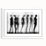 Abstract figurative art frame with a white mat, showcasing an intricate design in vibrant colors. Perfect for modern decor, enhancing any living space with style.