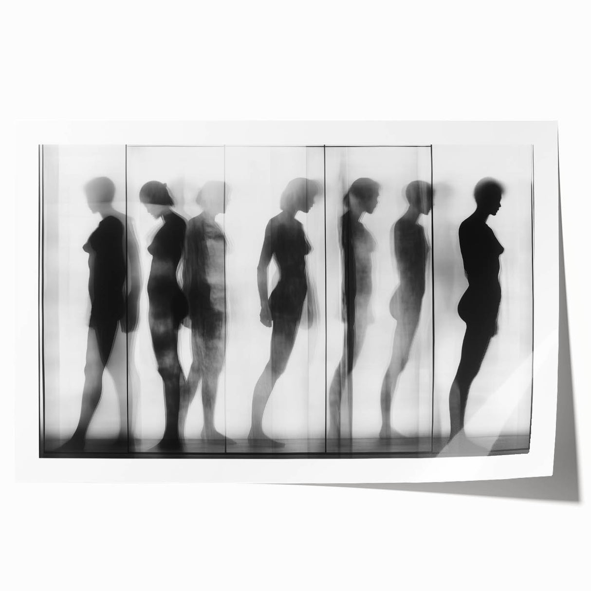 Abstract figurative art print showcasing vibrant colors and fluid shapes, rolled for easy shipping in a protective cardboard tube, ideal for modern decor.