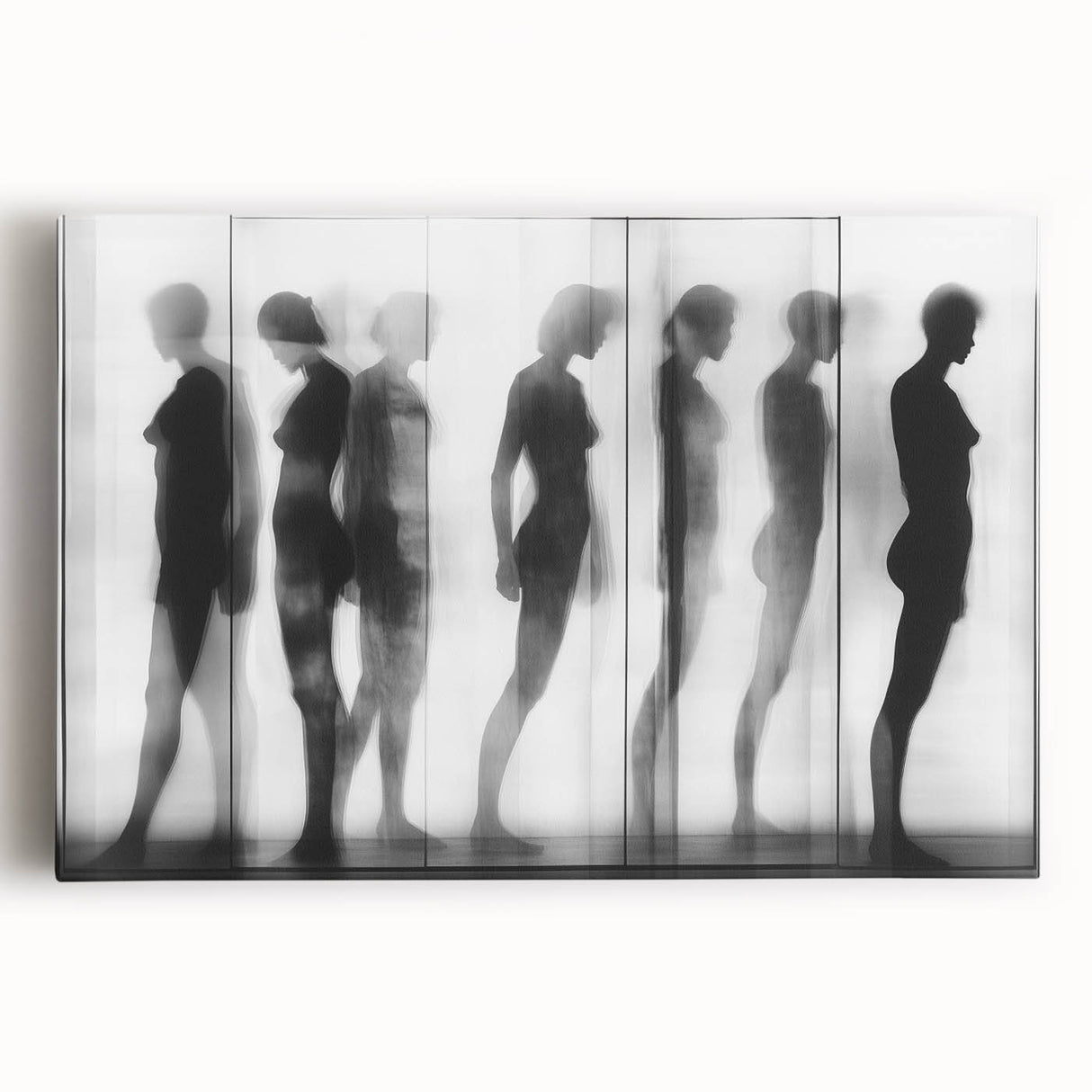 Abstract figurative stretched canvas art showcasing vibrant colors and dynamic shapes, ideal for modern decor. Perfect for adding a contemporary touch to any room setting.