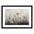 Abstract floral wall art framed in black, showcasing vibrant colors and intricate designs, enhancing modern decor with a stylish touch in living spaces.