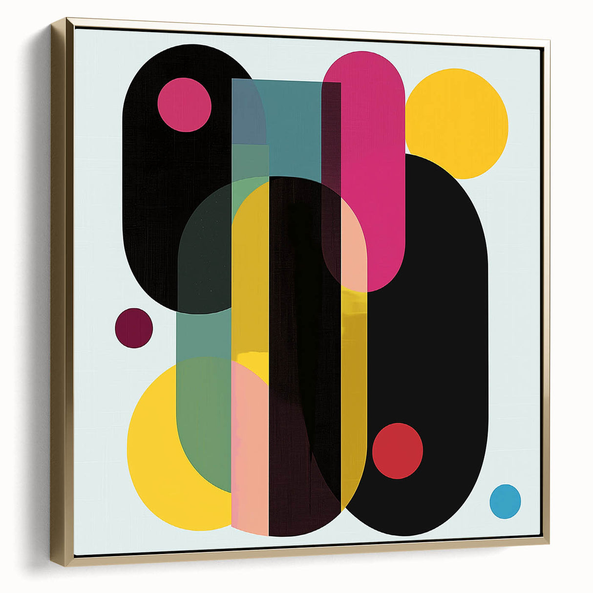 Abstract geometric framed canvas artwork in silver and gold tones, showcasing intricate patterns and textures, ideal for modern home decor.