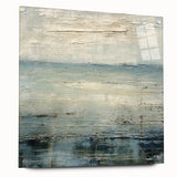 Abstract landscape wall art displayed in acrylic glass, showcasing vibrant colors and intricate details, mounted with pins for an elegant presentation.