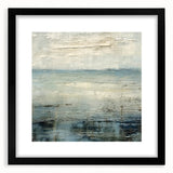 Abstract landscape wall art framed in black with a mat, showcasing vibrant colors and intricate details, perfect for modern home decor and artistic expression.