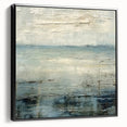 Framed canvas wall art showcasing an abstract landscape design with vibrant colors and textured details, featuring a sleek black frame and side view perspective. Ideal for modern home decor, this piece adds a contemporary touch to any room.