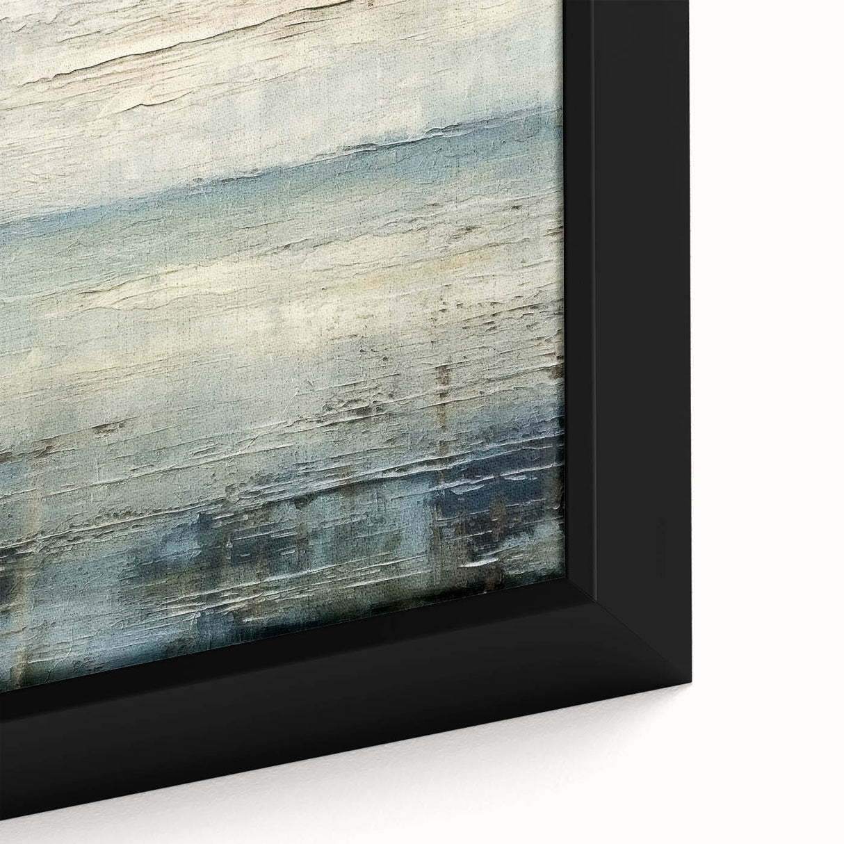 Abstract landscape wall art close-up featuring vibrant colors and intricate textures, beautifully framed to enhance any modern decor setting. Ideal for art enthusiasts seeking unique home accents.