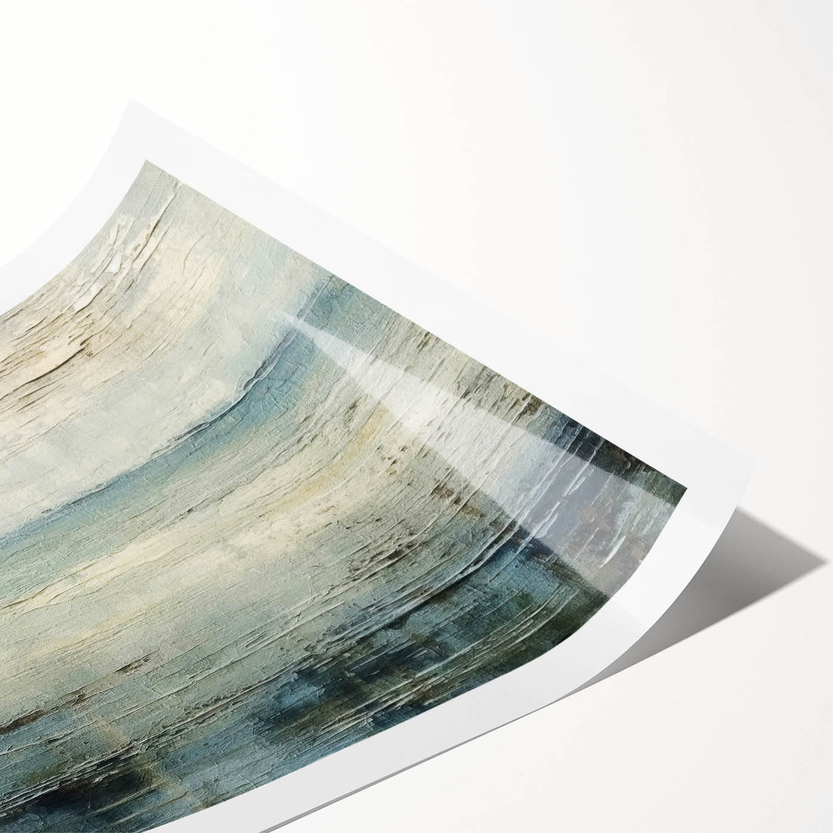 Abstract landscape wall art print, showcasing vibrant colors and dynamic shapes, rolled for easy shipping and display, perfect for modern home decor.