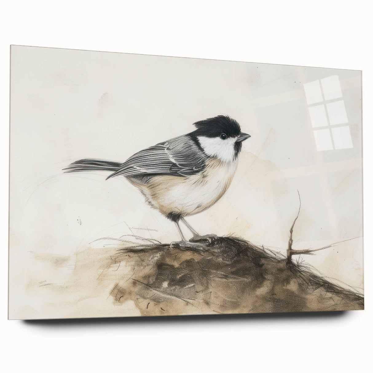 Acrylic glass display featuring a colorful animal design in a side view, showcasing intricate details and vibrant colors, perfect for modern home decor.