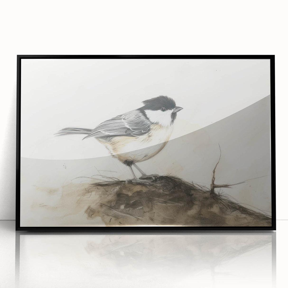 Framed acrylic artwork showcasing a vibrant animal design with a sleek black border, enhancing any modern decor. Perfect for animal lovers and art enthusiasts.