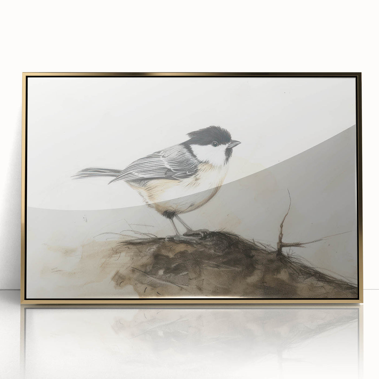 Framed acrylic artwork featuring a vibrant animal design in gold tones, showcasing intricate details and textures, perfect for home decor enhancement.