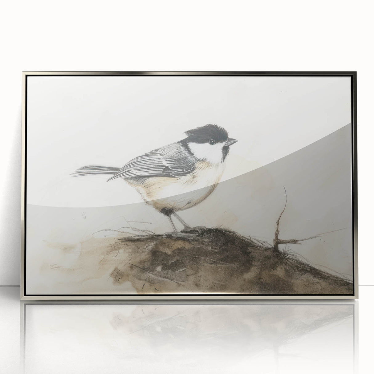 Framed acrylic wall art featuring a vibrant animal design in silver tones, showcasing intricate details and a modern aesthetic, perfect for contemporary decor.