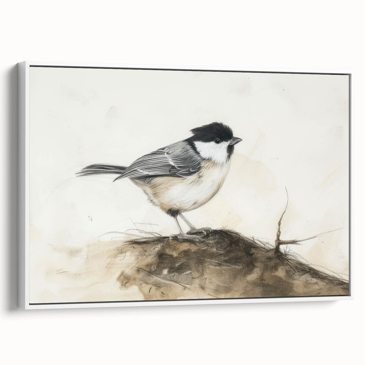 Framed canvas artwork depicting a stylized animal design in vibrant colors, showcased from a white side view, ideal for modern home decor. Perfect for animal lovers and art enthusiasts seeking unique wall accents.