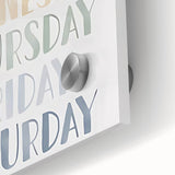 Days of the Week Kids Educational Wall Art - Learning Poster for Classrooms