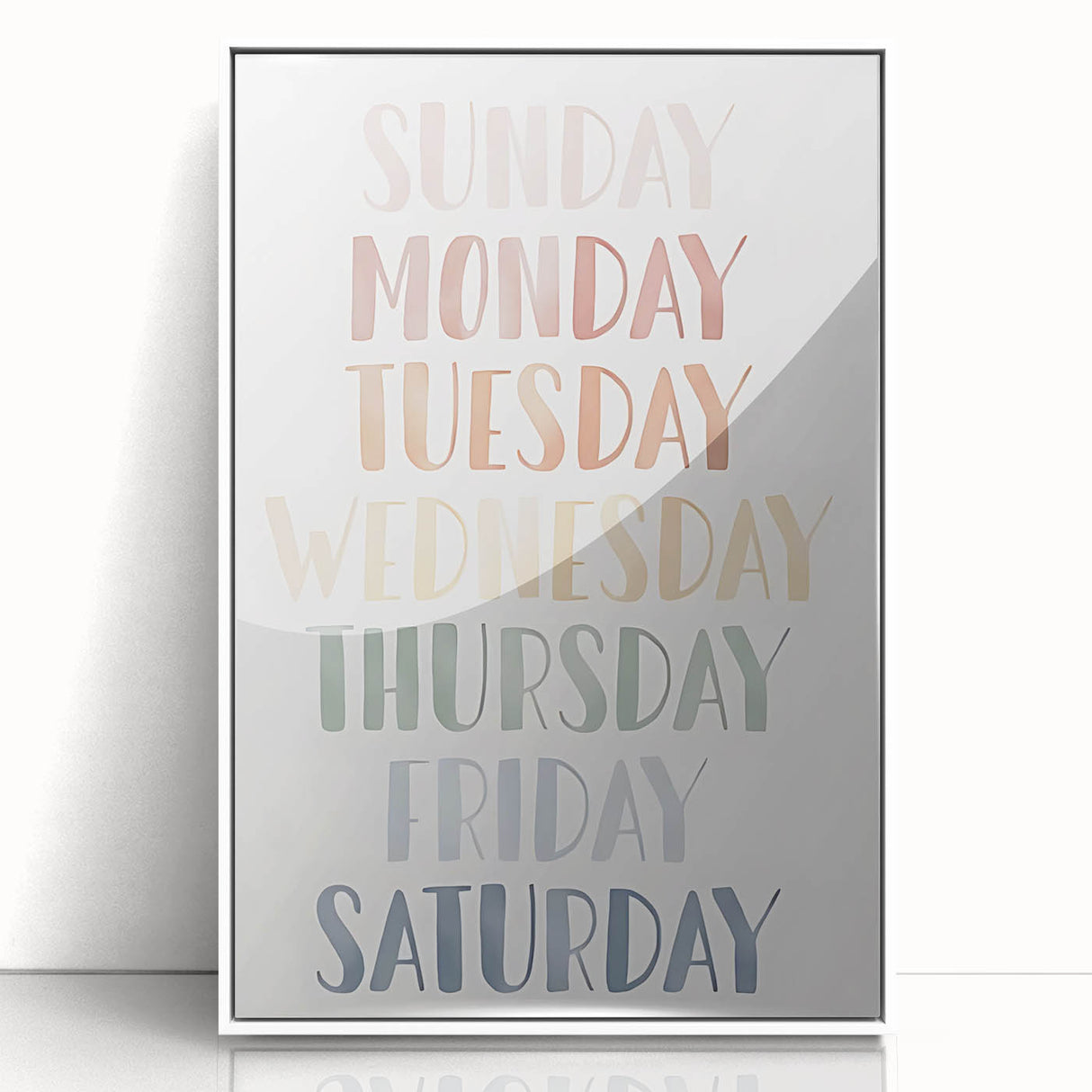 Days of the Week Kids Educational Wall Art - Learning Poster for Classrooms
