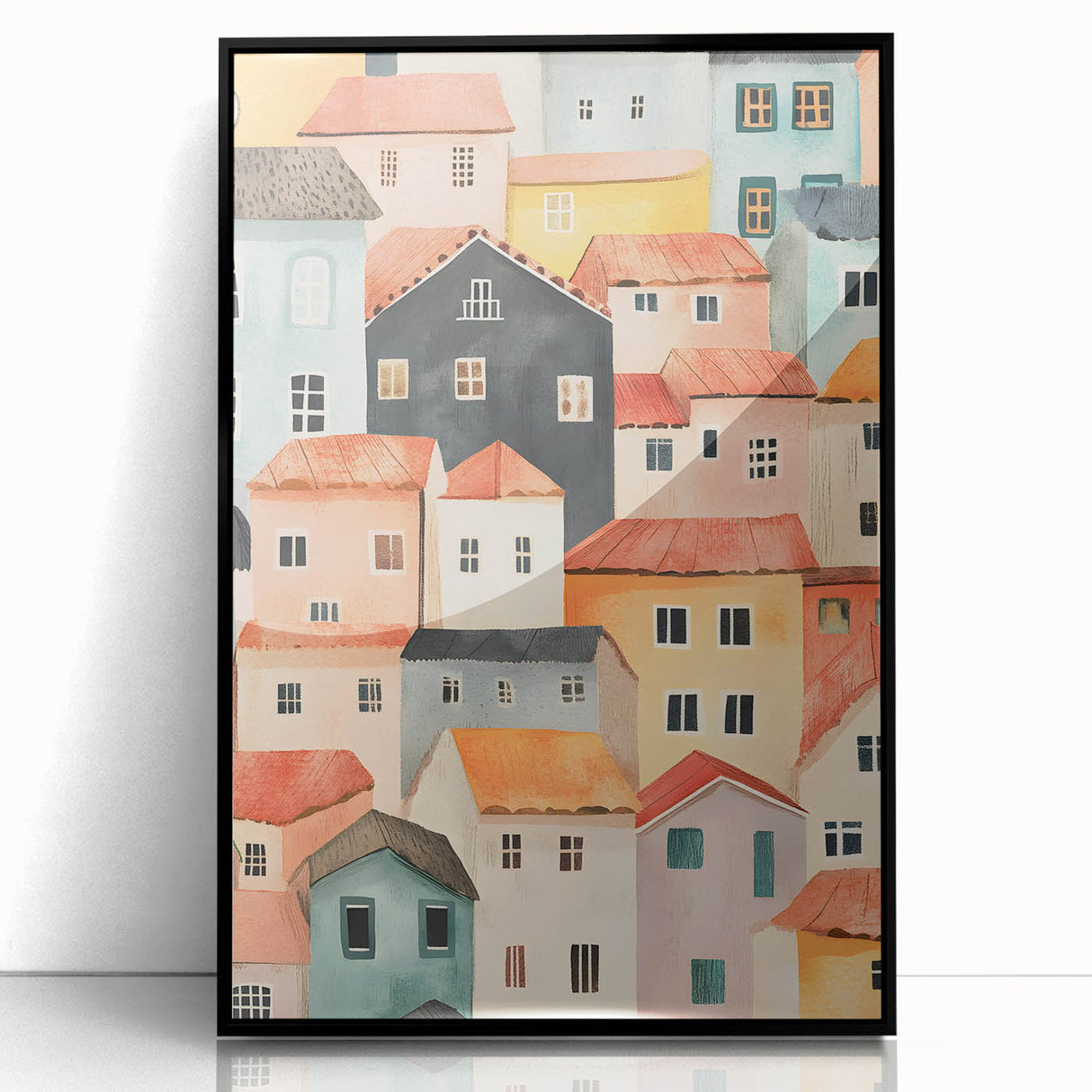Colorful Village Nursery Wall Art – Kids Room & Baby Decor