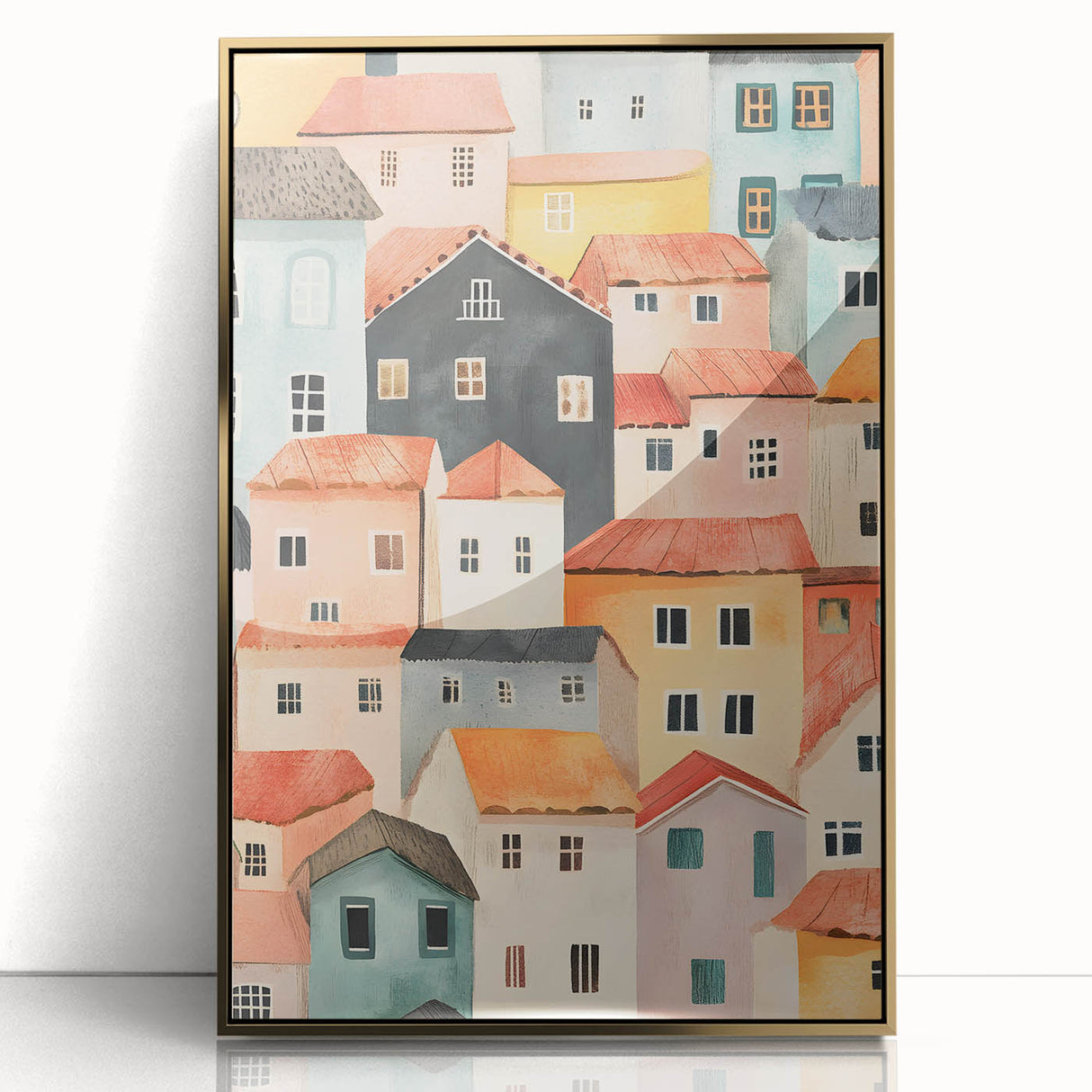 Colorful Village Nursery Wall Art – Kids Room & Baby Decor
