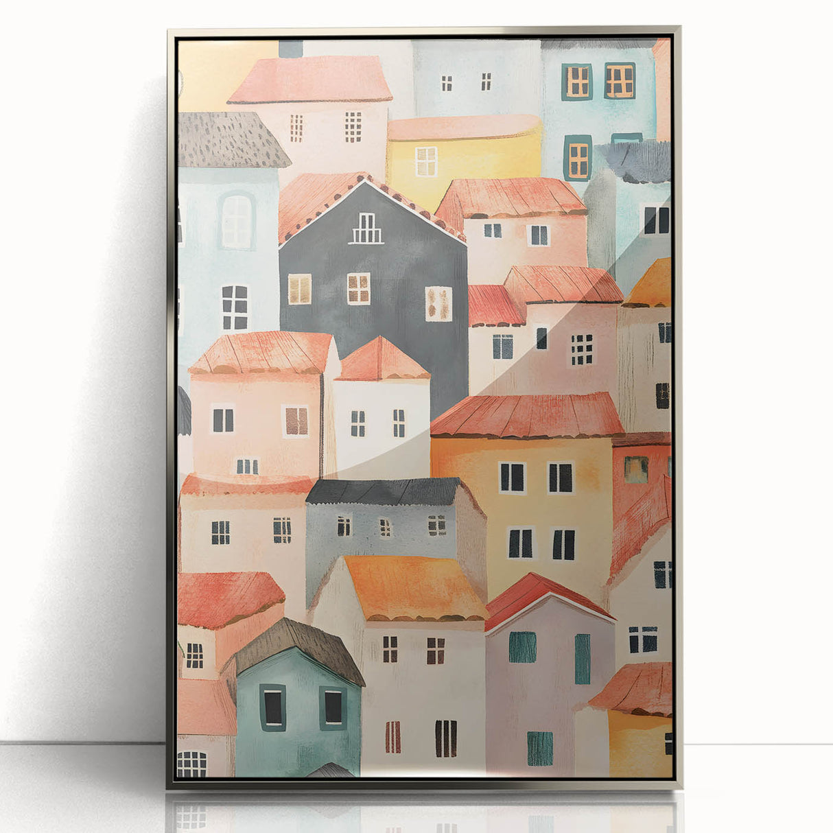 Colorful Village Nursery Wall Art – Kids Room & Baby Decor