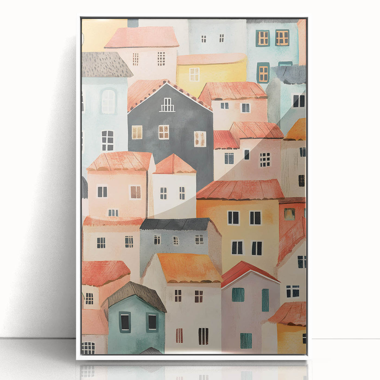Colorful Village Nursery Wall Art – Kids Room & Baby Decor