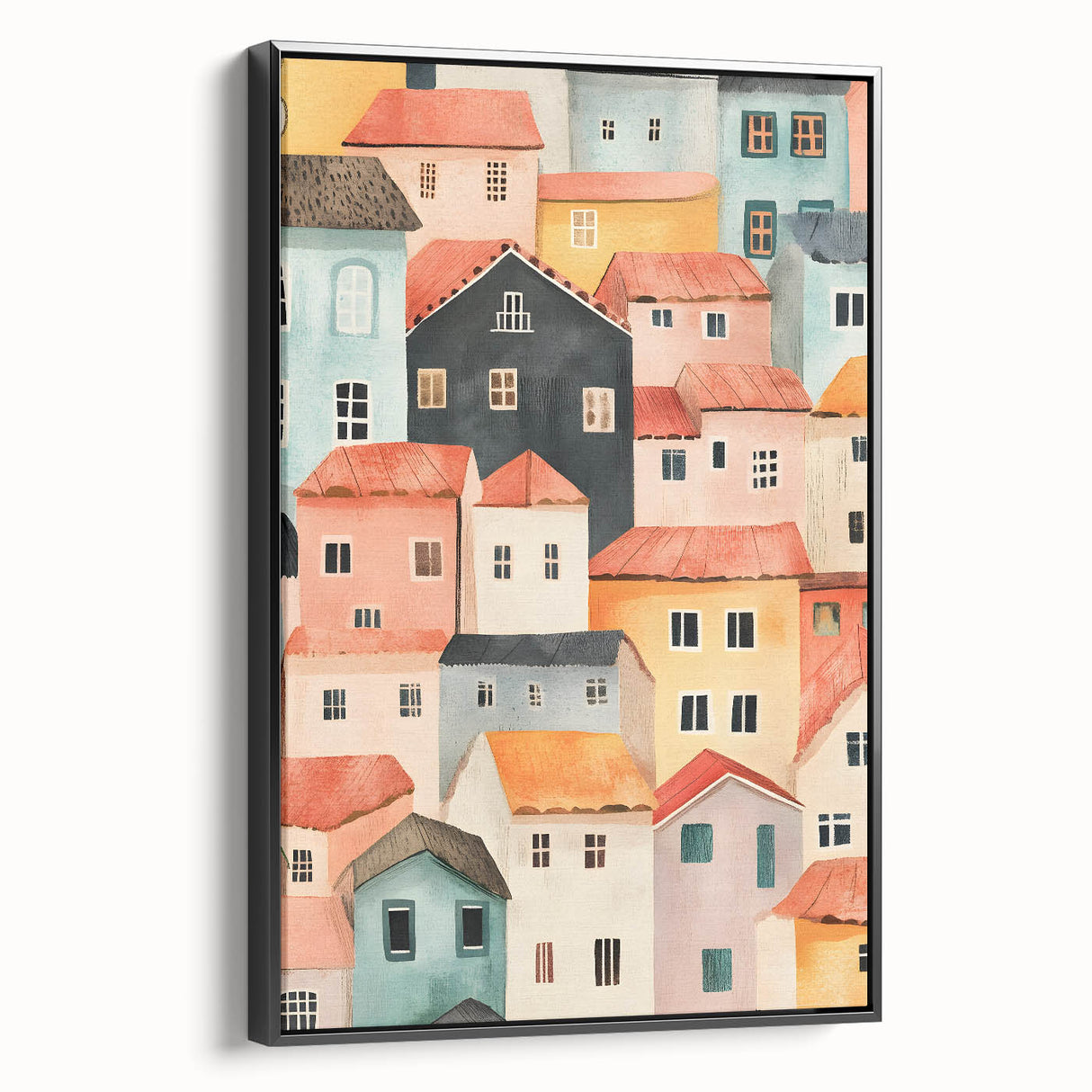 Colorful Village Nursery Wall Art – Kids Room & Baby Decor