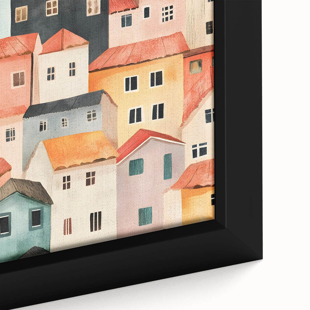 Colorful Village Nursery Wall Art – Kids Room & Baby Decor