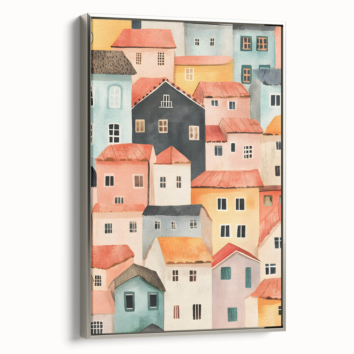 Colorful Village Nursery Wall Art – Kids Room & Baby Decor