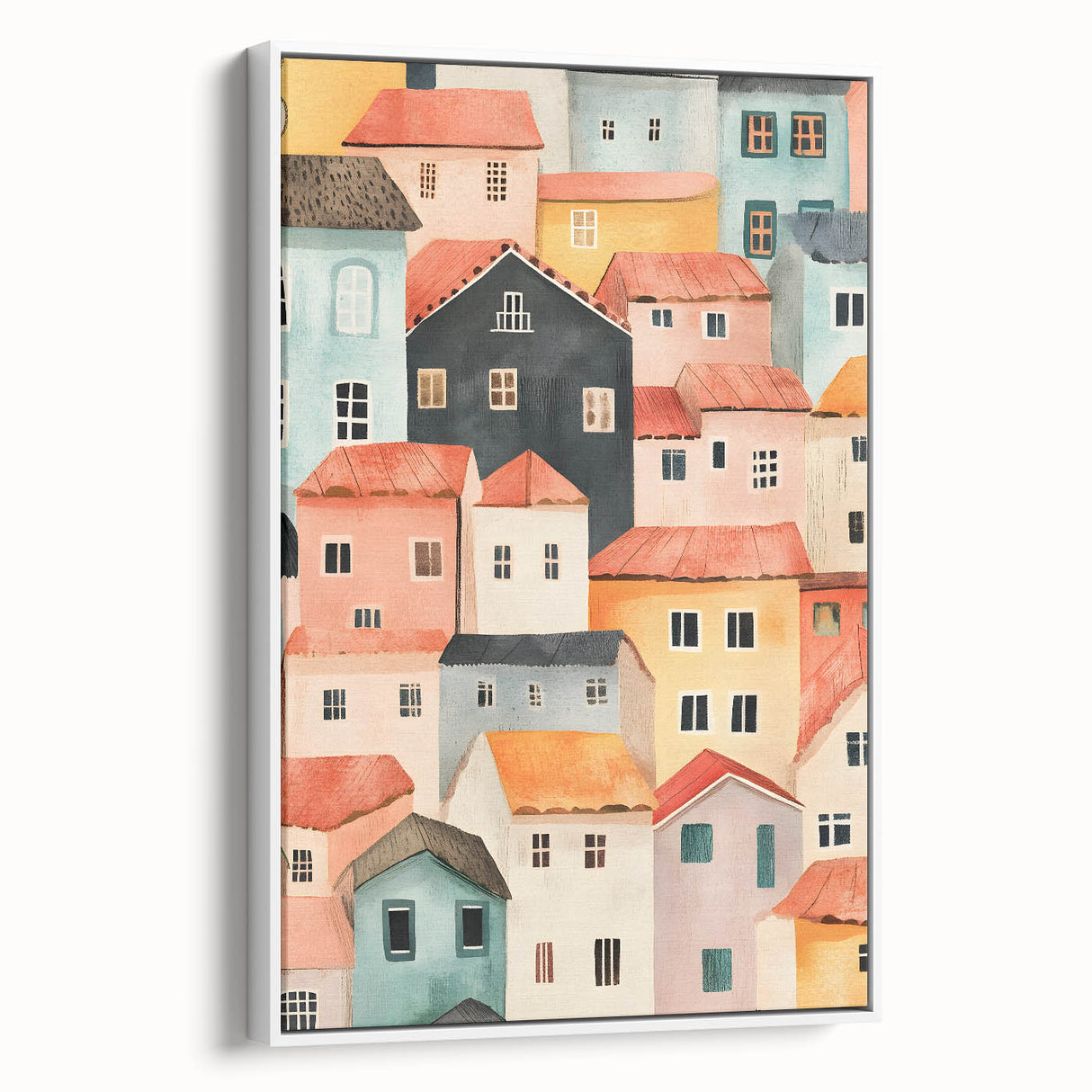 Colorful Village Nursery Wall Art – Kids Room & Baby Decor