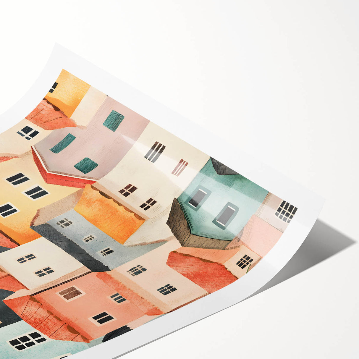 Colorful Village Nursery Wall Art – Kids Room & Baby Decor