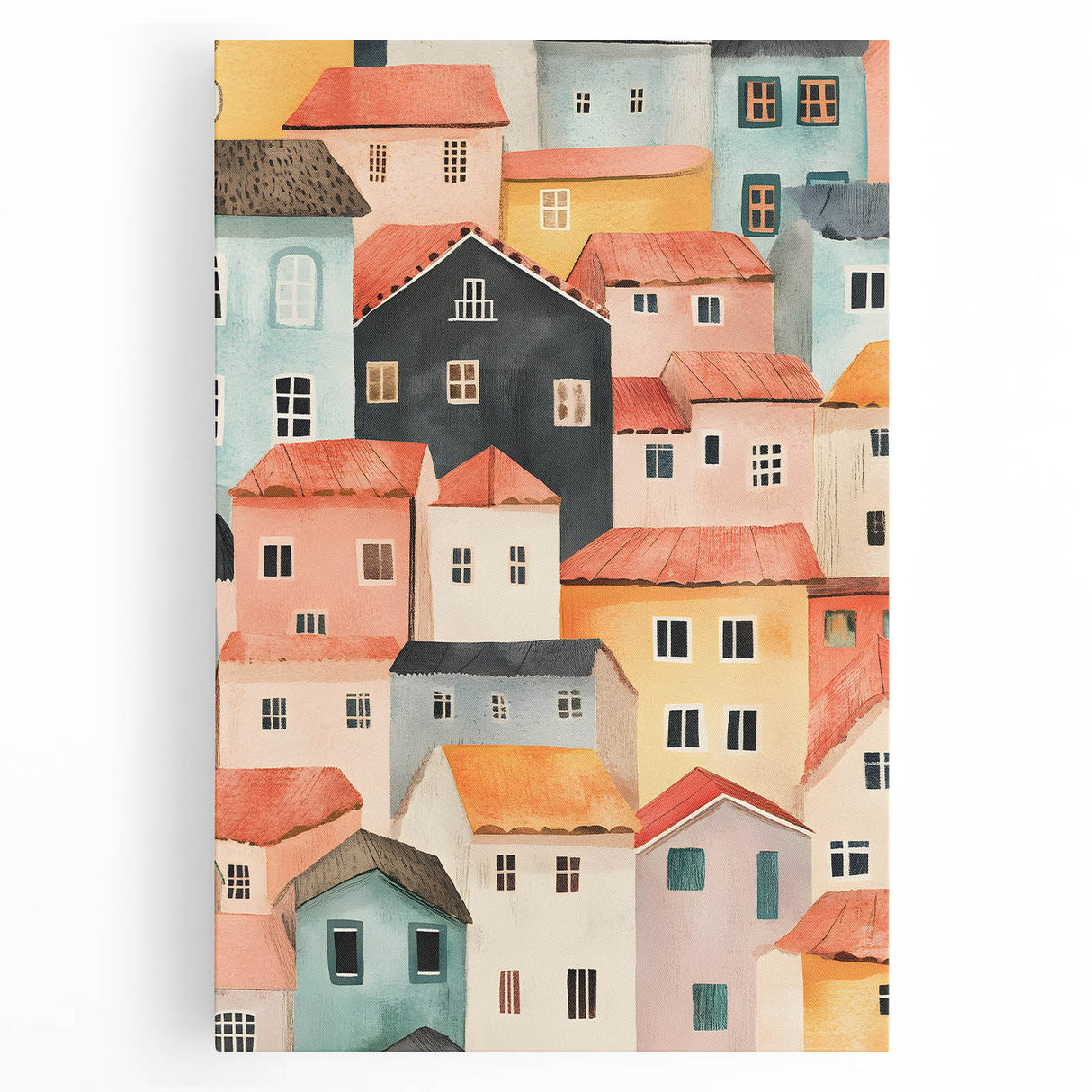 Colorful Village Nursery Wall Art – Kids Room & Baby Decor
