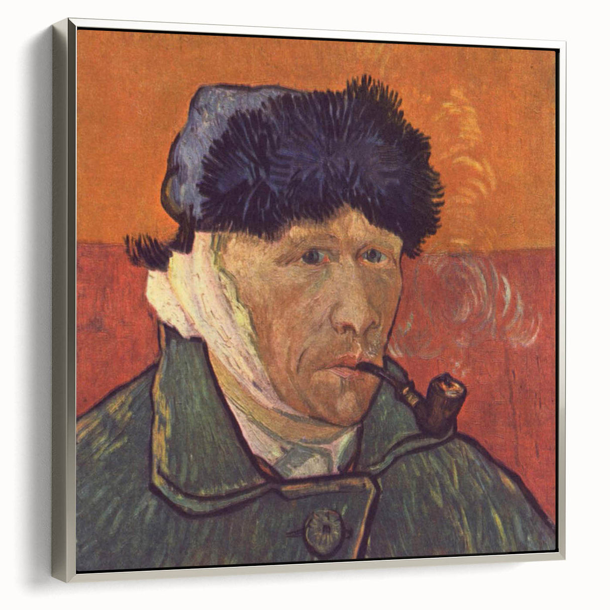 Framed canvas depicting Van Gogh-inspired landscape art painting with vibrant colors.