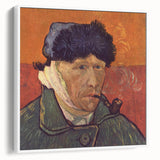Vintage poster art of Van Gogh's painting on a large framed canvas, featuring a colorful palette.