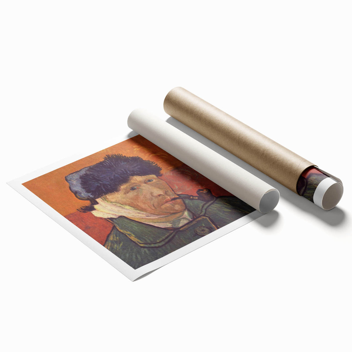 Extra large rolled canvas print featuring a Van Gogh-inspired floral design in vibrant colors.