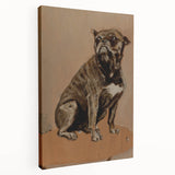 Modern Animal Portrait - Abstract Dog Art in Neutral Tones