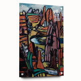 Modern Abstract Landscape Art - Bold Rocky Terrain Composition