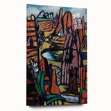 Modern Abstract Landscape Art - Bold Rocky Terrain Composition