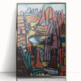 Modern Abstract Landscape Art - Bold Rocky Terrain Composition