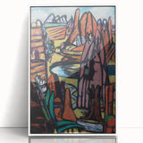 Modern Abstract Landscape Art - Bold Rocky Terrain Composition