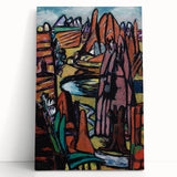 Modern Abstract Landscape Art - Bold Rocky Terrain Composition