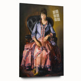 Modern Figurative Art - Elegant Woman in Purple and Pink Dress