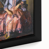 Modern Figurative Art - Elegant Woman in Purple and Pink Dress