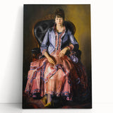 Modern Figurative Art - Elegant Woman in Purple and Pink Dress