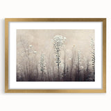 Abstract floral wall art framed in gold with a white mat, showcasing vibrant colors and intricate designs, perfect for enhancing modern home decor.