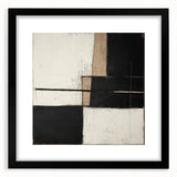 Abstract geometric frame with a sleek black mat, showcasing a minimalist design. Perfect for contemporary decor, it enhances any modern living space with its stylish elegance.