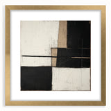 Abstract geometric frame in gold with a mat, showcasing a modern design suitable for contemporary decor. Perfect for enhancing interior aesthetics with elegance.