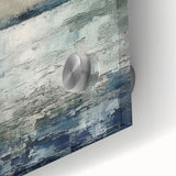 Close-up of a vibrant abstract landscape wall art piece in acrylic glass, showcasing a blend of colorful hues and intricate textures, perfect for modern decor.