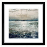 Abstract landscapes wall art in a sleek black frame with a mat, showcasing vibrant colors and intricate details, perfect for modern home decor.