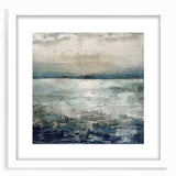Abstract landscape wall art framed in white, showcasing vibrant colors and intricate patterns, perfect for modern home decor. Ideal for enhancing living spaces or offices.