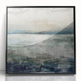 Framed abstract landscape wall art featuring vivid colors and intricate patterns, displayed in a sleek black frame, perfect for modern home decor.